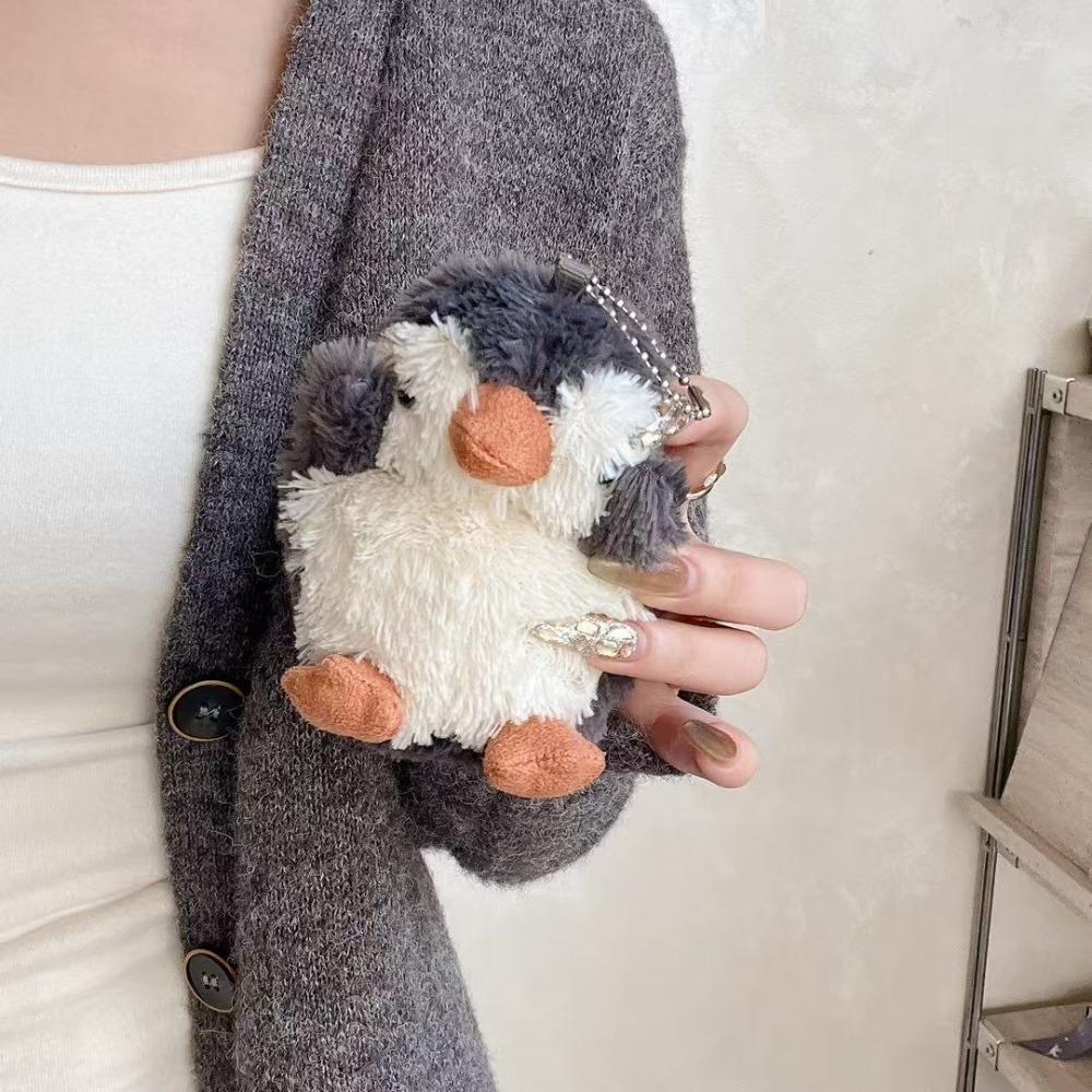 Plüsch Pinguin Kopfhörer Schutzhülle für AirPods 1 2 3 Pro AirPods Pro2 For AirPods Pro2 grau