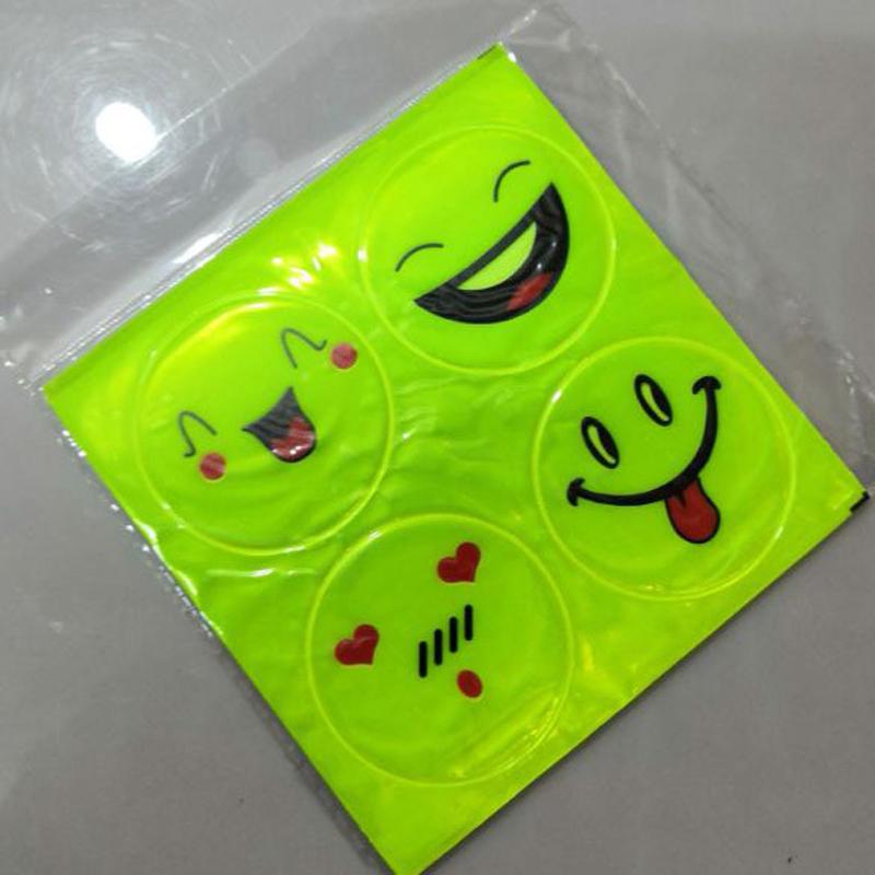 Reflektierende Smiley-Aufkleber für Kinder, Schultasche, Motorrad, visuelle Sicherheit, reflektierende Aufkleber B
