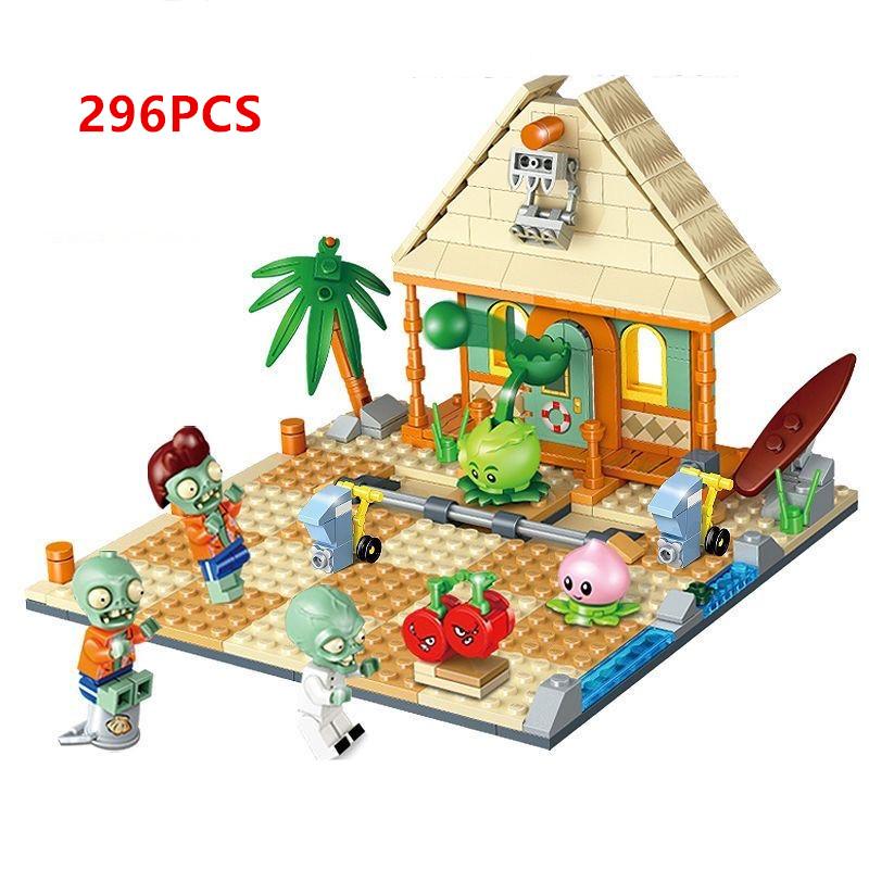 Zombies Bausteine Spielzeug Große Welle Strand Abenteuer Kleine Partikel PVZ Zukunft Szene Ziegel Kinder Geschenk Spielzeug Keine Box