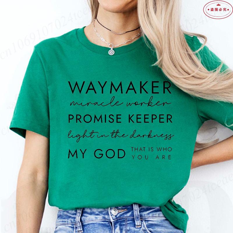 Christliche T-Shirts Wegbereiter Kleidung Religiöse Geschenke Damen Rundhals T-Shirts Glaubenskleidung Christliche Bibelvers Pullover T-Shirts Top 4XL