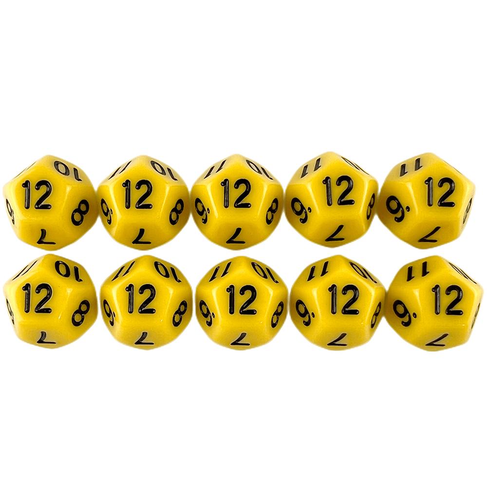 10 stücke D12 Polyedrische Würfel Set DND RPG Spiel Würfel für Rolle Spielen Würfel Spiel Magie Versammlung Tisch Spiel Requisiten gelb