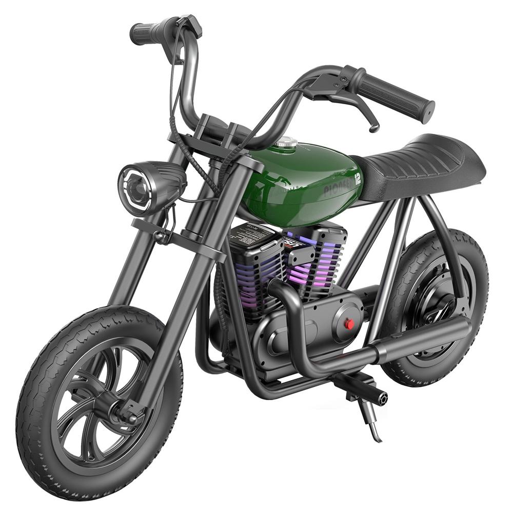 HYPER GOGO Pioneer 12 Plus Elektro-Chopper-Motorrad für Kinder, Schwarz, 24 V, 5,2 Ah, 160 W, mit 12'x3'-Reifen, 12 km Höchstreichweite Pioneer 12 Plus grün