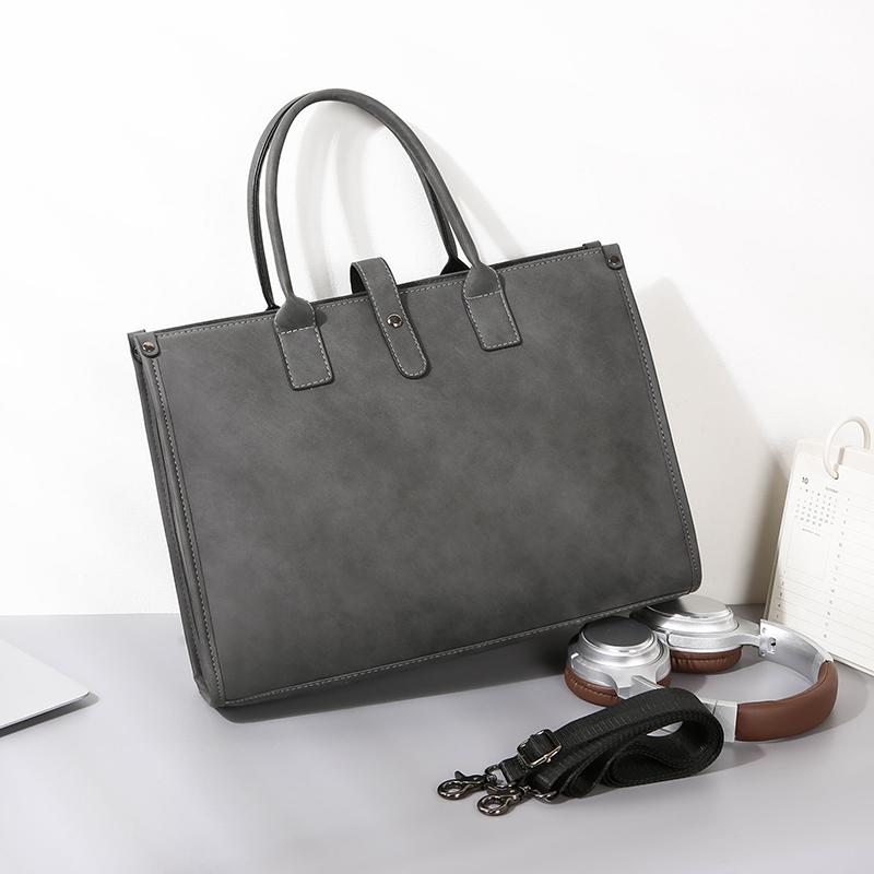 Herren Businesstasche Modische Aktentaschen Hohe Qualität PU-Leder Mann 14 Laptop Tragbare Tasche Große Kapazität Herren Handtasche Umhängetaschen gray