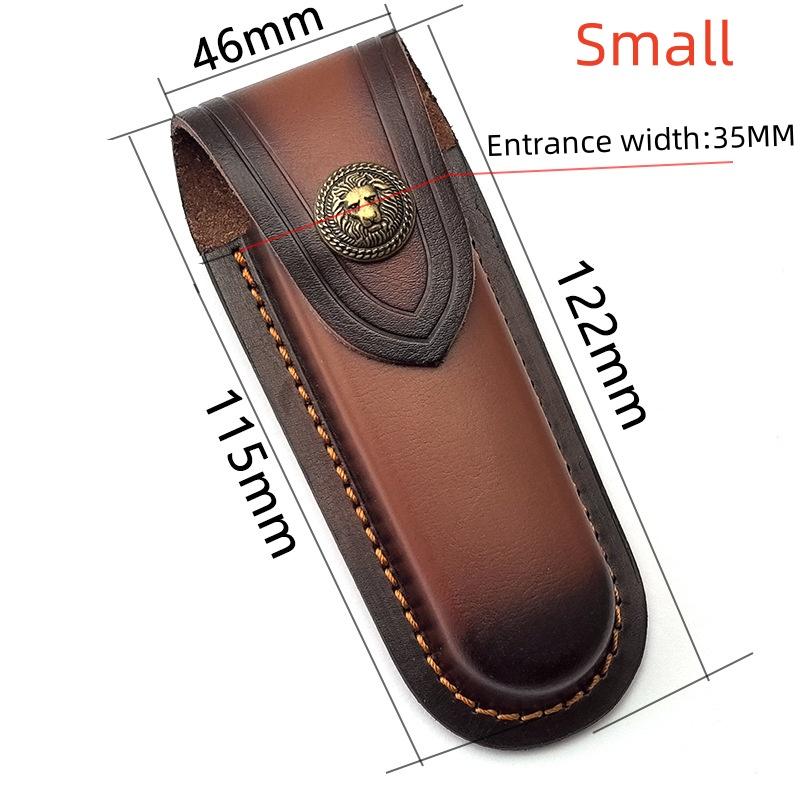 2 Größen mit Messingschnalle Echtes Rindsleder Top Grain Rindsleder Klappmesser Schweizer Taschenmesser Zangenscheide Scheide Abdeckung Halter Aufbewahrungstasche Beutel Small