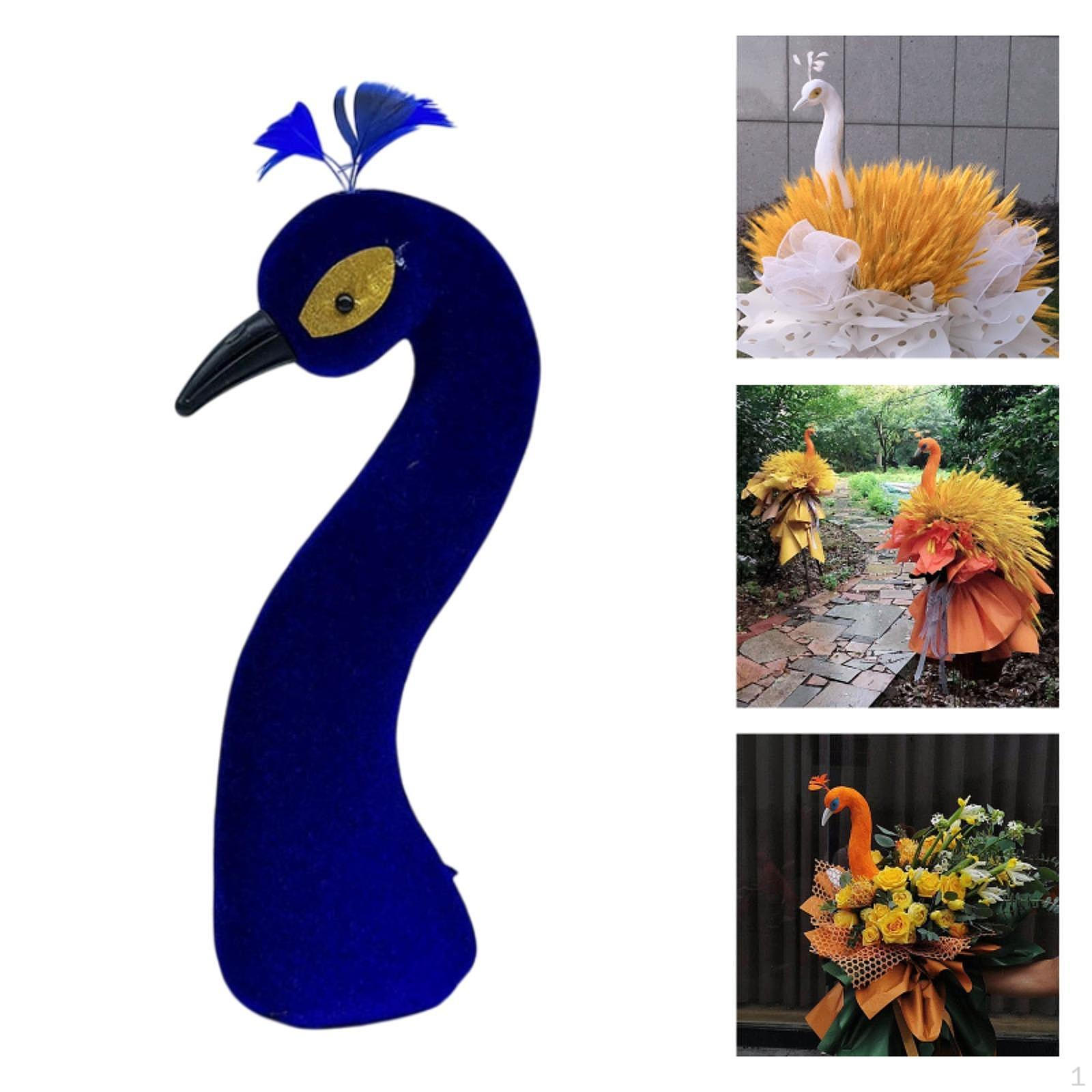 Blumenarrangement Deko Pfau Schaufensterpuppenkopf Heim Tisch Mittelstück für Geburtstag blau