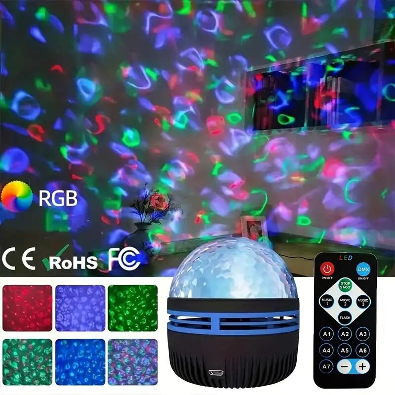 1 Stück RGB-Projektionsnachtlicht, LED-Tischlampe, Disco-Bühnenlicht, Heimkino, Decke, Raumdekor, Weihnachtsgeschenk, USB-betrieben None
