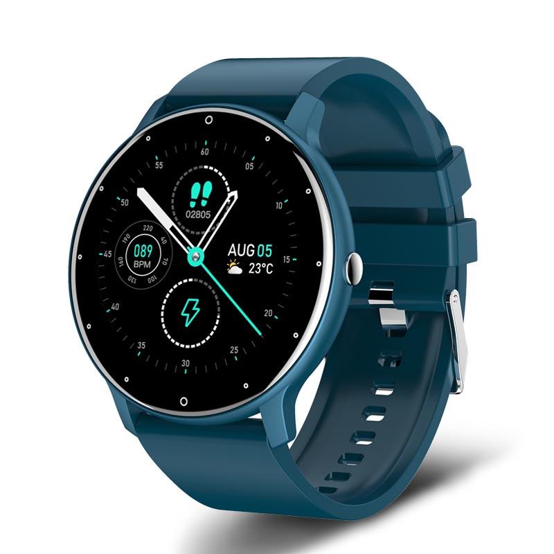 2026 Smartwatch Herren Damen Voll-Touchscreen Sport Fitness Uhr Mann IP67 Wasserdicht Bluetooth Für Android IOS Smartwatch Herren Silica gel blau