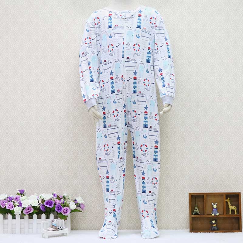 Baby Kinder 2 bis 7 Jahre alt Einteiliger Strampler Langarm 100% Baumwolle Kleidung Reißverschluss Jungen und Mädchen Kleidung Pyjama Strampler 98 hellblaue