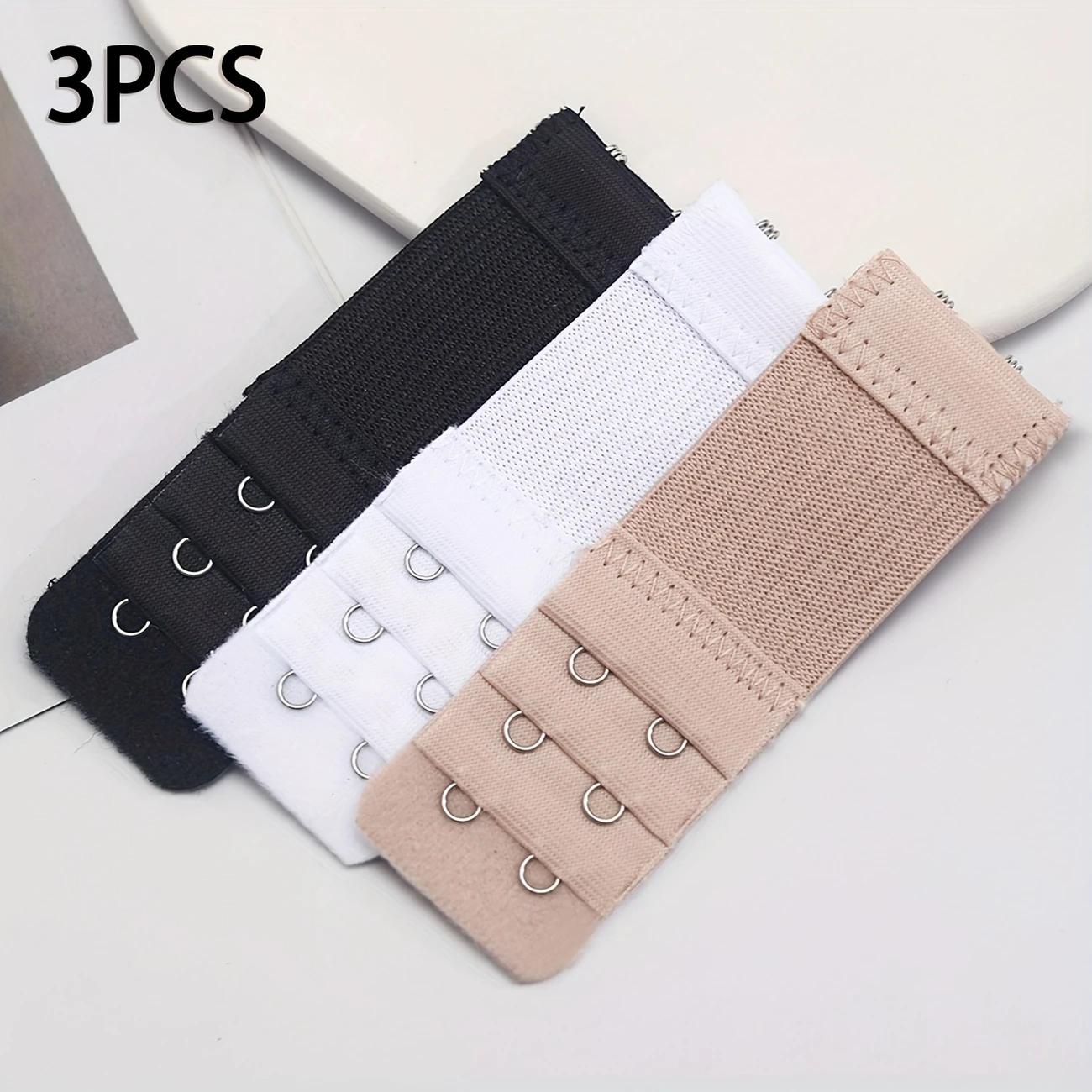 3 Stück BH-Verlängerungshaken – elastisch, verstellbar, Unterwäsche-Verlängerungsschnalle, ideal für BHs, bequeme Passform 1 Apricot 1 Black 1 White
