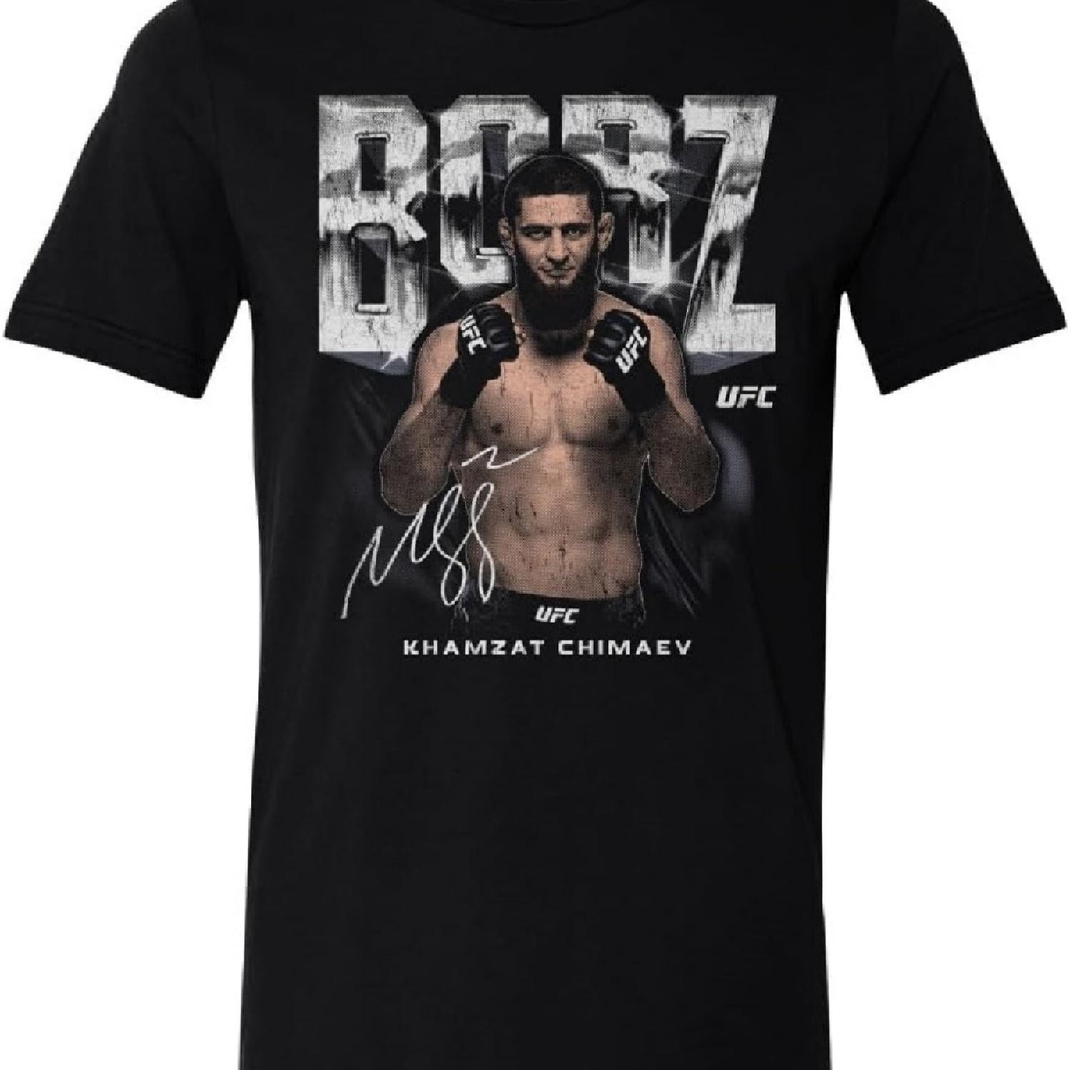 500 LEVEL Khamzat Chimaev UFC T-Shirt - Khamzat Chimaev Borz WHT_1 L schwarz