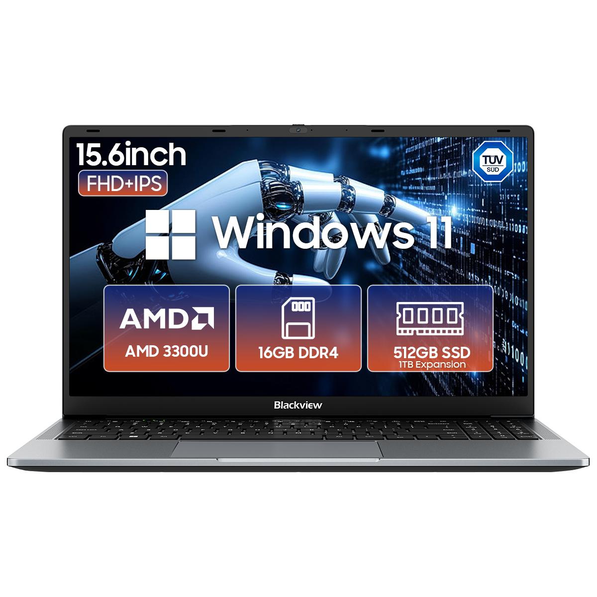 Blackview Acebook 6 Laptop mit AMD Ryzen 5 3500U 16GB RAM 256/512GB SSD Integrierte Grafik Windows 11 Home 180° (16+512)3500U grau