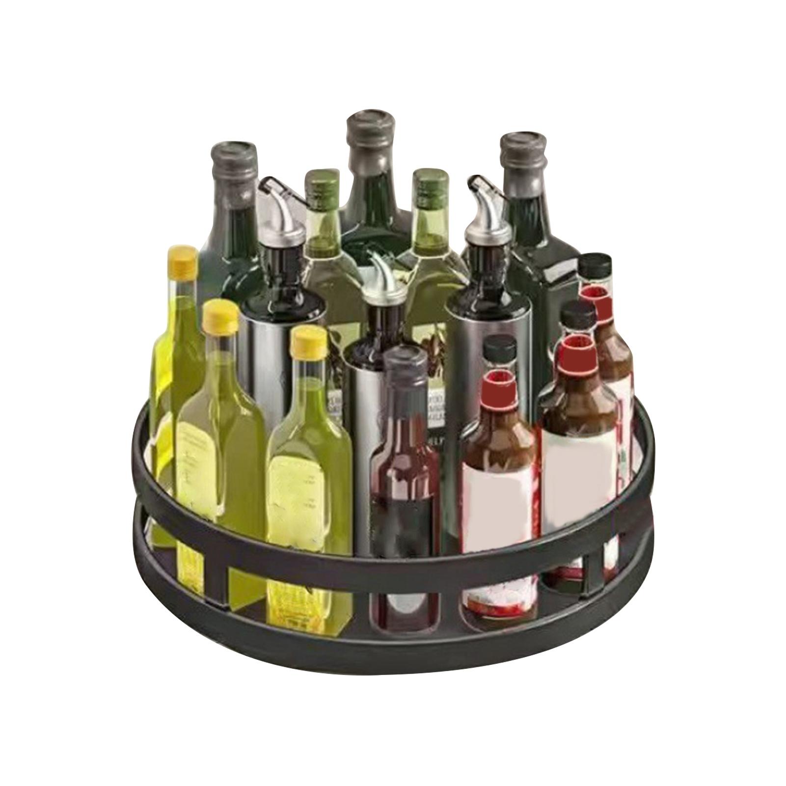 Rotierenden Küche Lagerung Tablett 360 Degreee Drehbare Spice Organizer Bin Carbon Stahl Spice Rack für gray