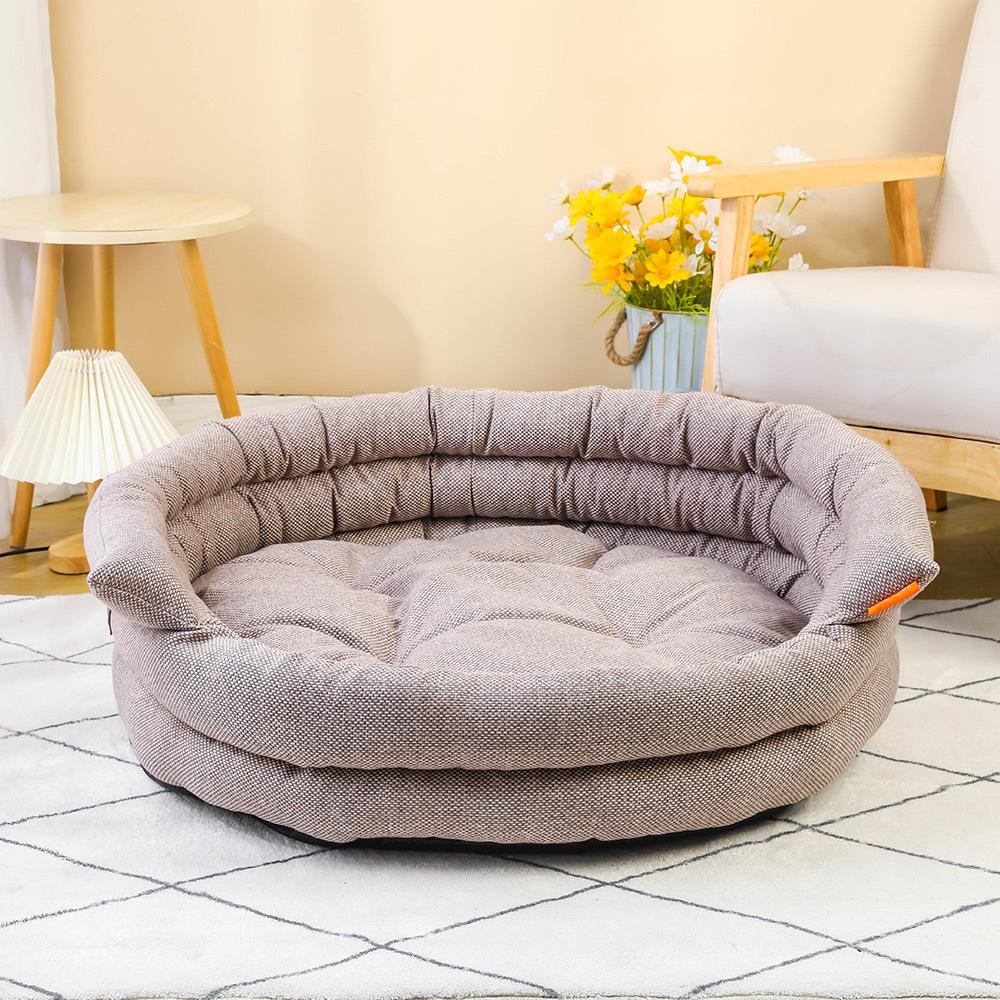 Große multifunktionale Hundebox Maschinenwaschbar Abnehmbare Hundematte Haustier-Sofakissen Jute Hundebett Haustierbedarf Y827YY-S- gray
