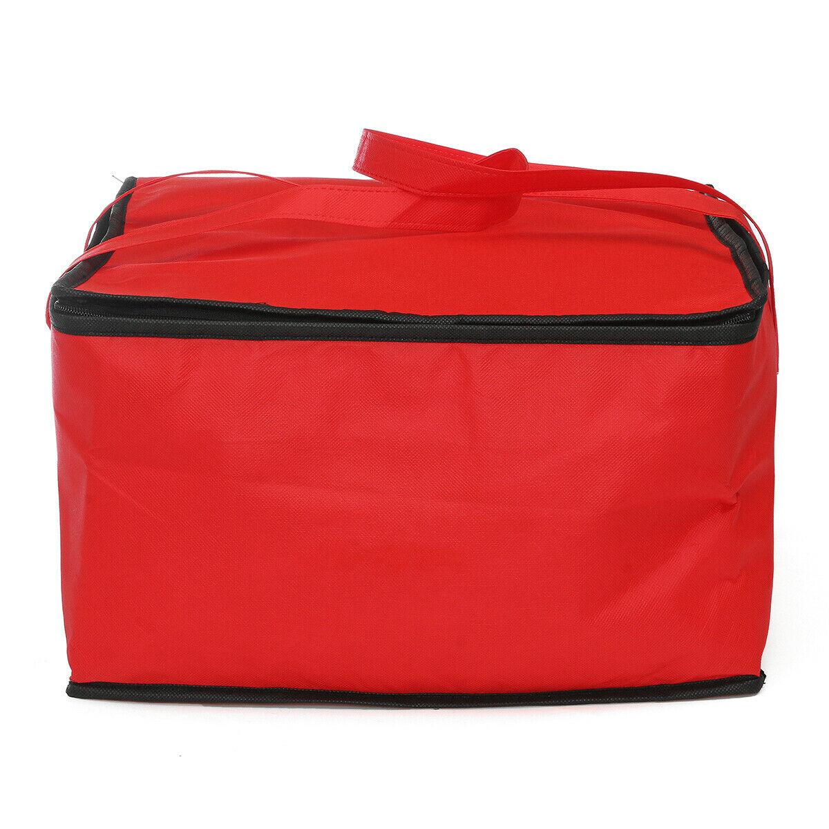 Wasserdichte Isoliertasche Kühltasche Isolierung Faltbare Picknick Tragbarer Eisbeutel Lebensmittel Thermotasche Lebensmittel-Liefertasche Pizzatasche 40*40*22cm rot