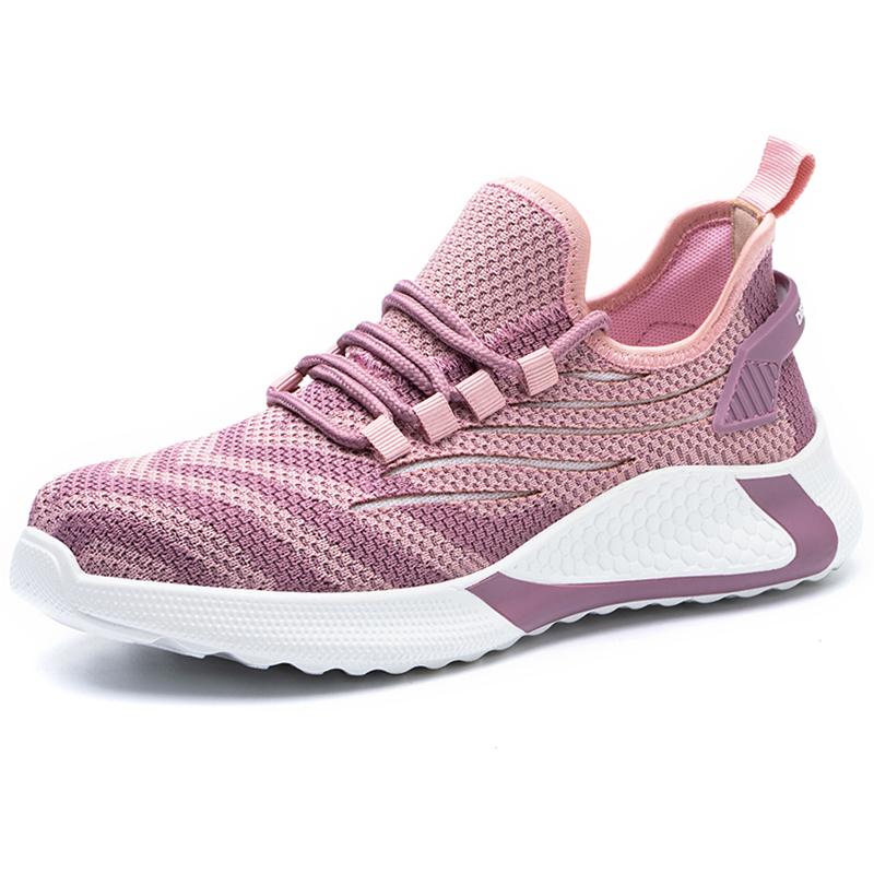 Sicherheitsschuhe mit Stahlkappe für Damen, Arbeitsschuhe mit atmungsaktiver Luftpolsterung, pannensichere, leichte Sicherheitsarbeitsstiefel für Damen 35