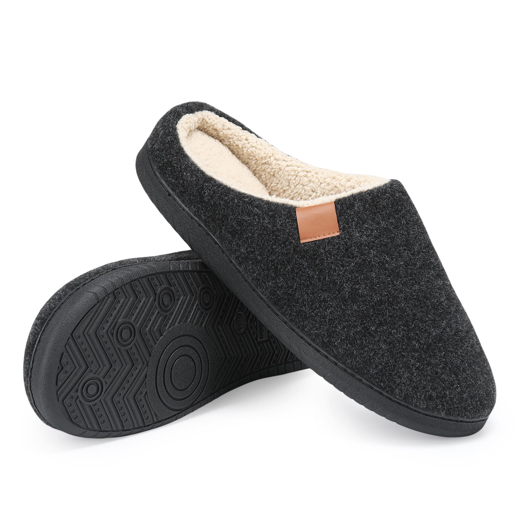 Herren Hausschuhe Winter Warm Home Hausschuhe Indoor Baumwolle Hausschuhe Paar Schlafzimmer Bodenschuhe Plus Size 44-45 schwarz