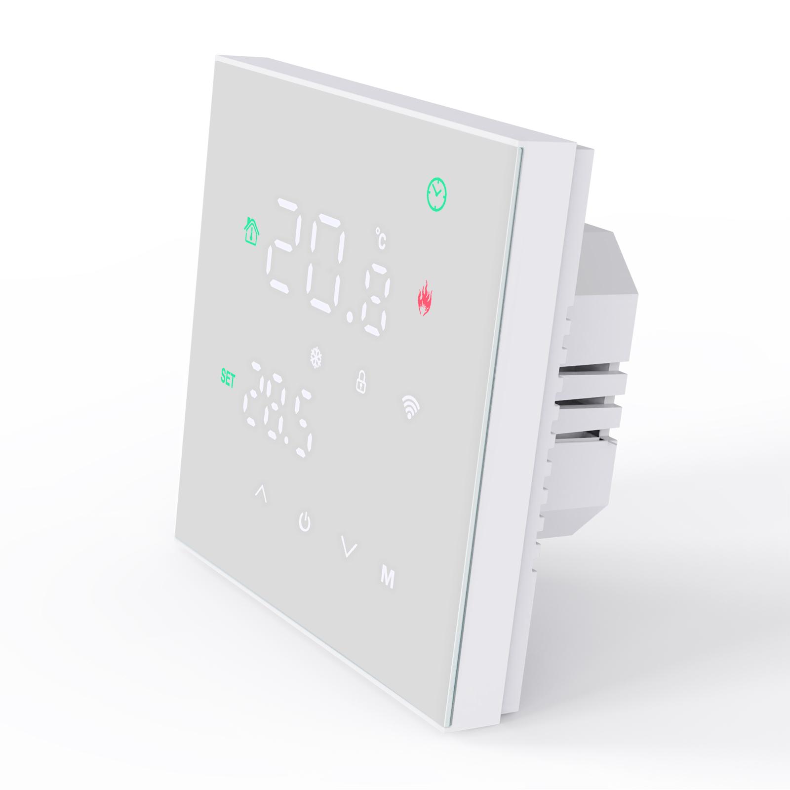 Tuya WiFi Smart Touch Screen Thermostat Elektrische Boden Heizung Gas Kessel/Wasser Heizung Temperatur Controller Alexa Stimme App Steuerung For Gas Boiler/Water Heat weiß