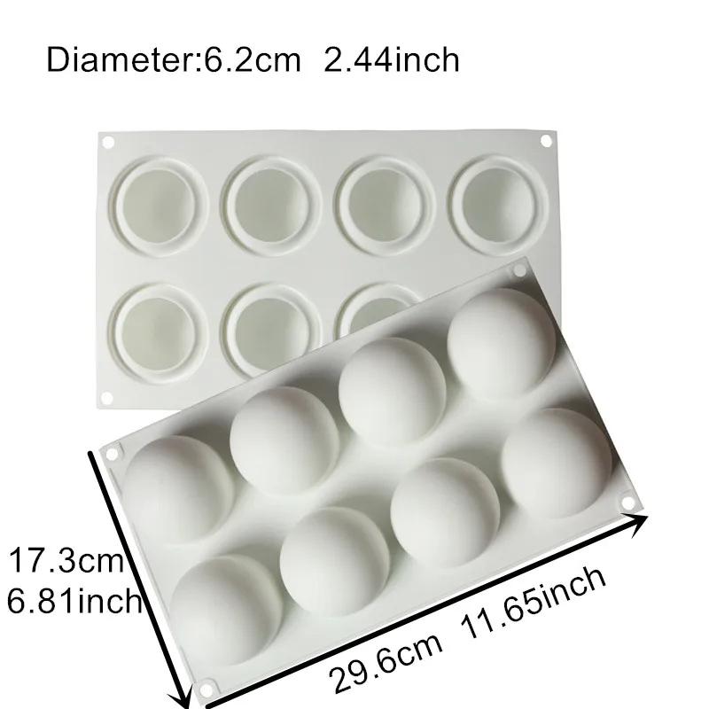 1 Stück Silikon-Schokoladenform, Silikon-Kugel-Kuchenformen, 3D-Halbkugel, Süßigkeiten, Trüffel, Backblech