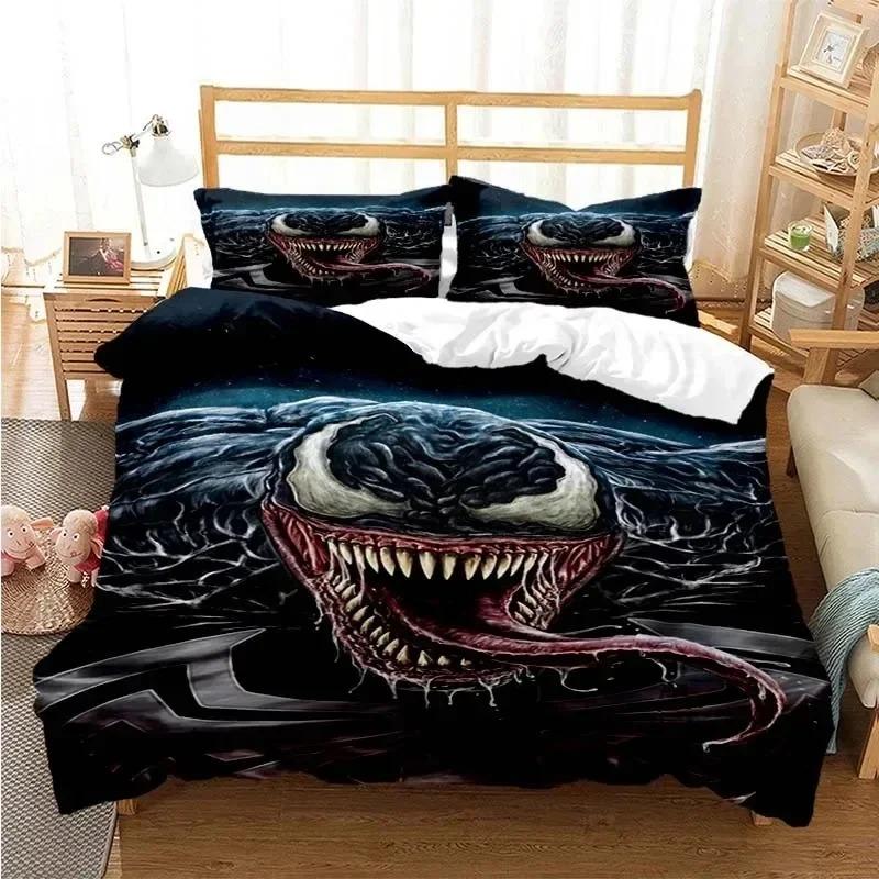 Venoms Bettwäsche-Set, Bettbezug, Bettset, Bettbezug, Kissenbezug, Bettdecke, Kingsize-Bett, Queensize-Bett, Jungen, Erwachsene AU Double 180x210cm