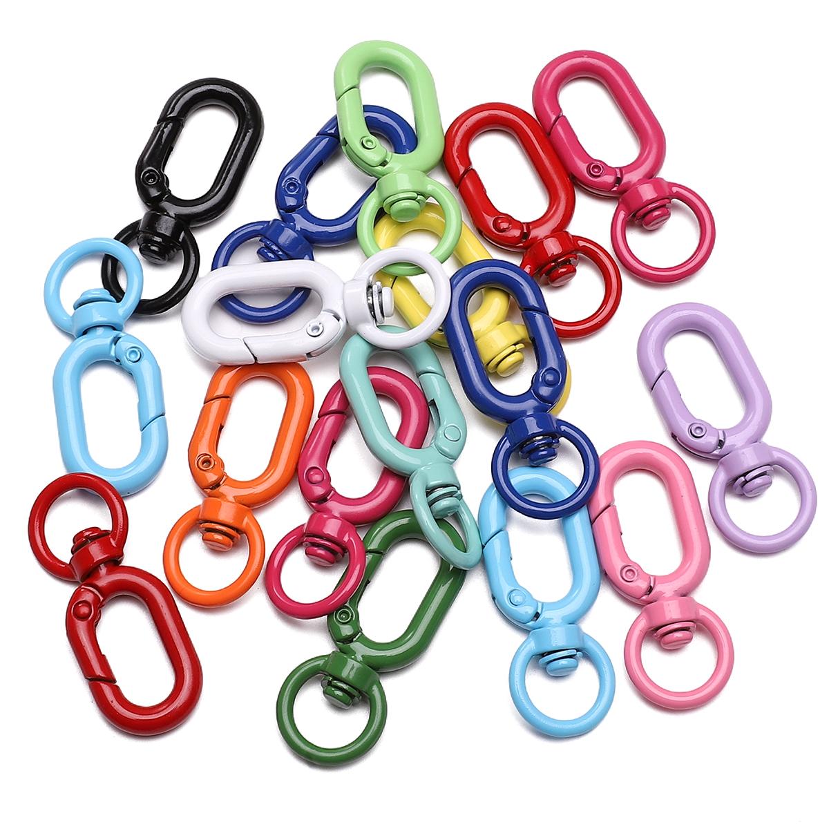 Legierung Sprühlackiert 8-förmige Schnallen Karabiner für DIY Tasche Handyzubehör 5Pcs bunt