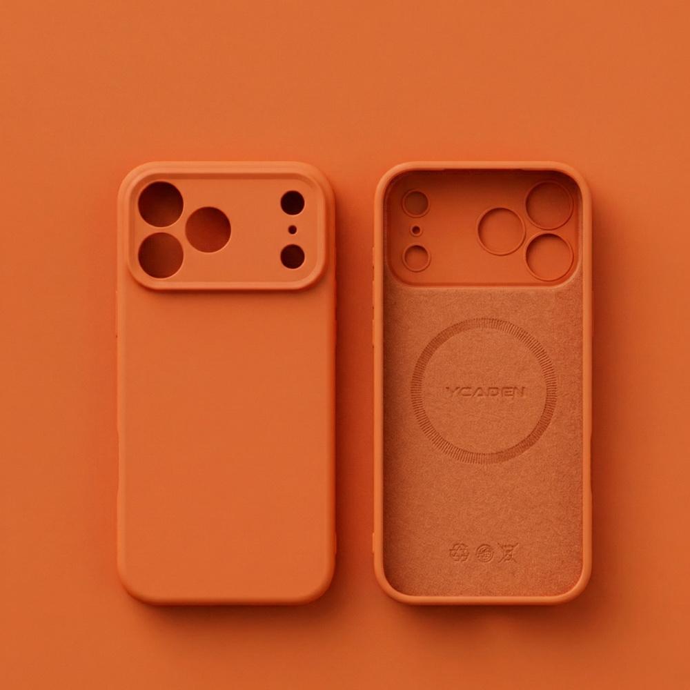 Magnetisch Für Magsafe Hülle Für iPhone 17 Pro Max Luxuriös Flüssigsilikon Weiche Hülle Funda Für iPhone 16 15 14 13 Pro Max 17e 16e iPhone 18 Pro Max orange