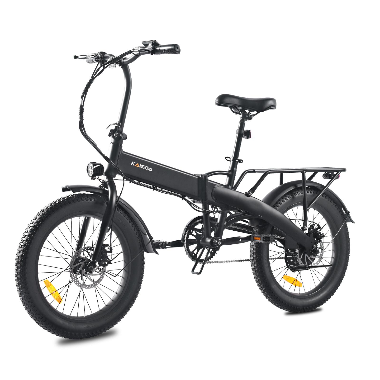 KAISDA K2C E-Bike für Erwachsene 250W Motor 36V10.4AH Akku 20 Zoll Stoßdämpfende Räder Kompaktes Pendler-E-Bike Ideal für Stadt und tägliche Fahrten schwarz