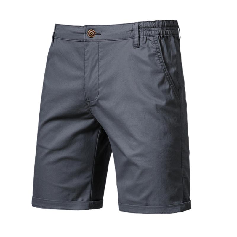 Usegiraffe Sommer-Herren-Shorts, Freizeithosen, Herren-Unterteile, bequeme Baumwolle, hochwertige Herren-Hosen, schlichte Business-Mode, schlank 30 dunkelgrau
