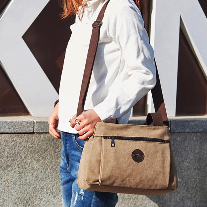 Damen-Canvas-Tasche, Handtaschen für Damen, Schultertasche, Messenger-Umhängetasche, große Kapazität, Arbeitstaschen 31*14*21cm khaki