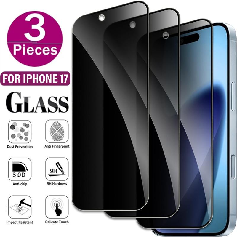 Für iPhone17 17Air 17Pro Anti-Spionage-Displayschutz HD Klar Datenschutz Gehärtetes Glas Folie Für iPhone 17 Pro Max Handyzubehör iPhone 17Air schwarz