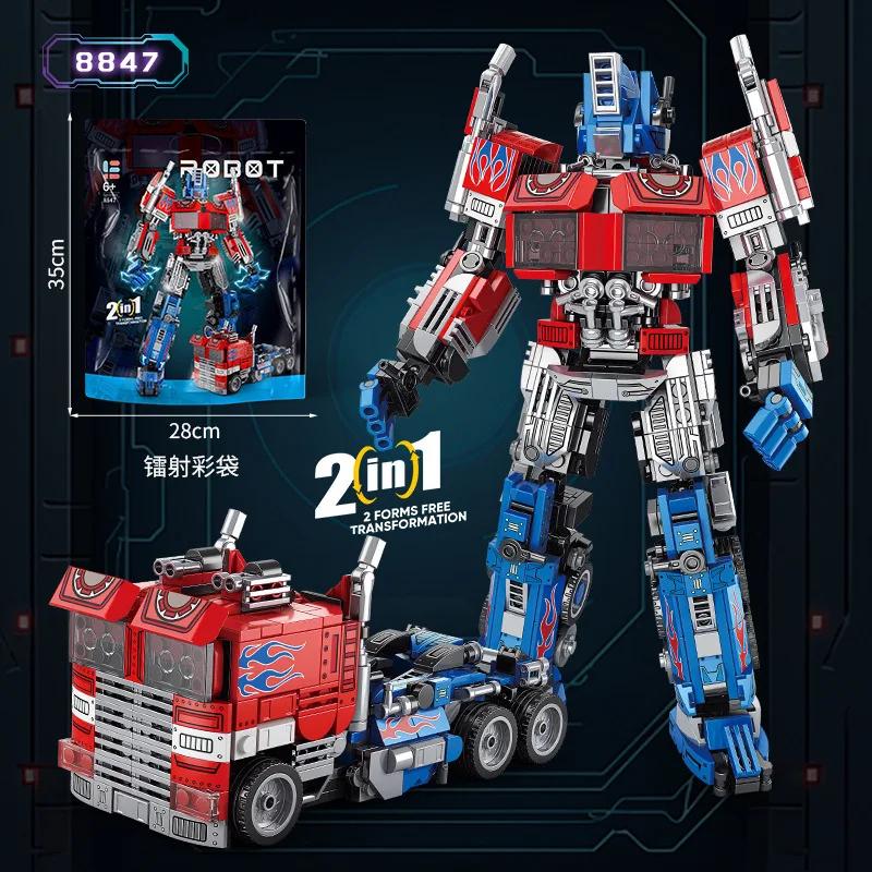 800+ Stück Verwandlungsauto Modell Bauset, Optimus Prime. Bumblebee ABS Bausteine Spielzeug, Konstruktionsspielzeug Set Kinderspielzeug 7013