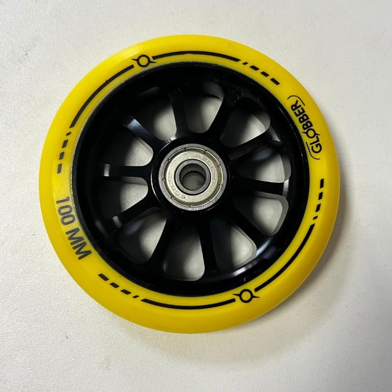 100mm Roller Räder Ersatz mit Kugellagern Aluminium Verschleißfestes PU Stunt Roller Teile Kick Scooter Zubehör 2 Stück/Satz 100x24mm