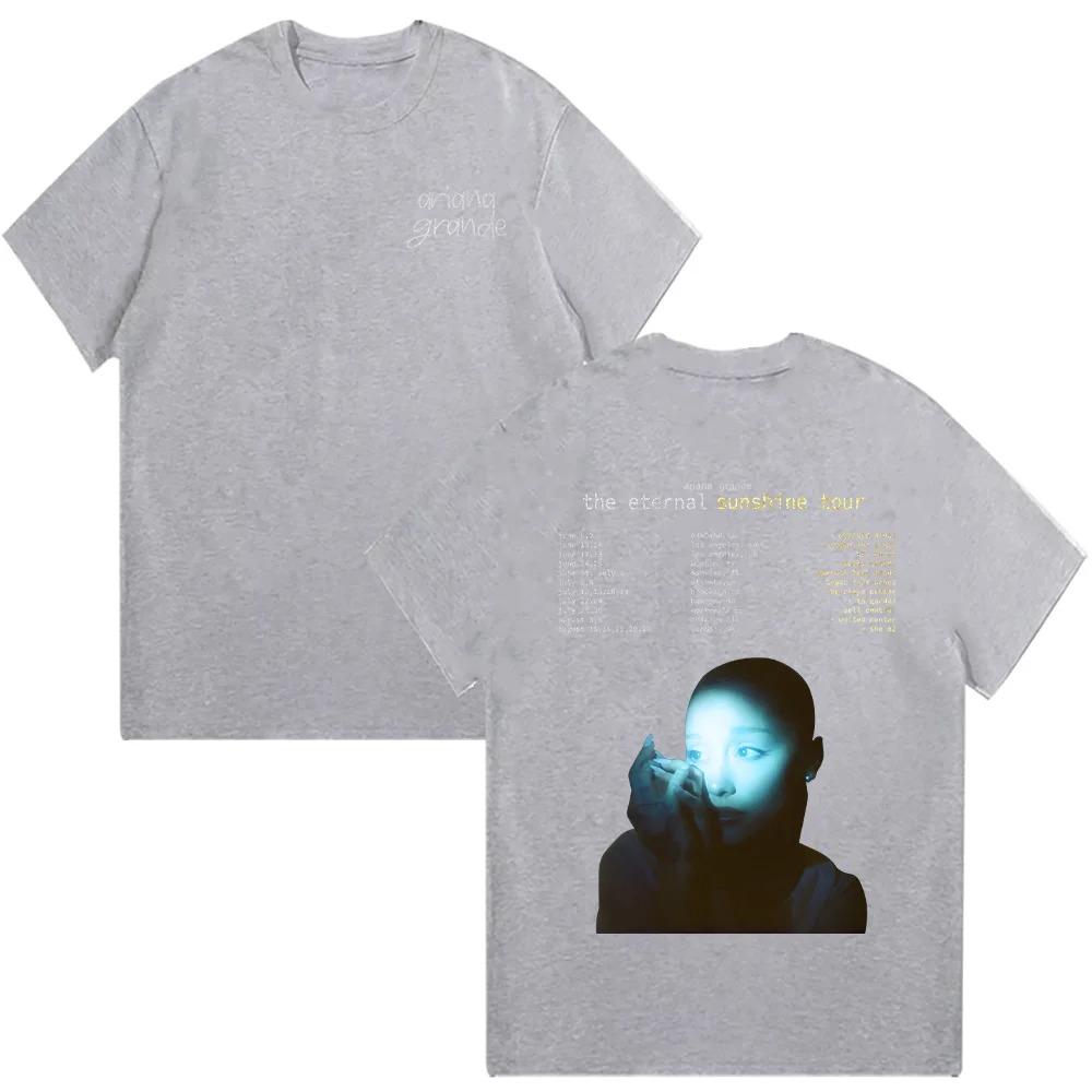 2026 Ariana Grande The Eternal Sunshine Tour T-Shirts Baumwolle Weich Rundhals Unisex Streetwear Mode Harajuku Ästhetik Kleidung Unisex S blau