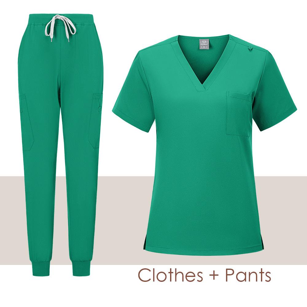 Sommer Damen Kurzarm Arzt Arbeitskleidung L grün