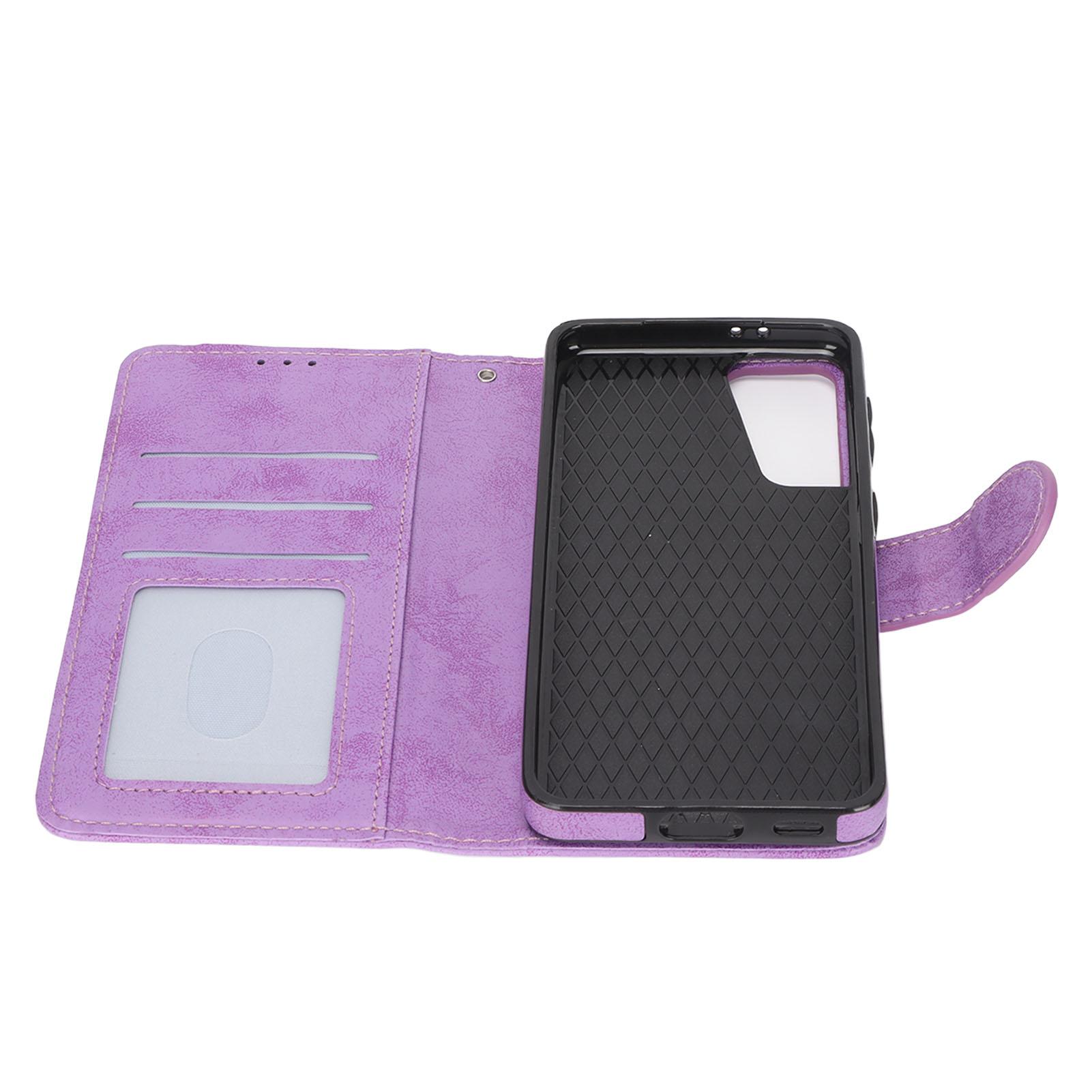 Handyhülle Kompatibel für Samsung Galaxy S21 PU Leder Brieftaschen-Handyhülle Magnetisch Abnehmbar violett