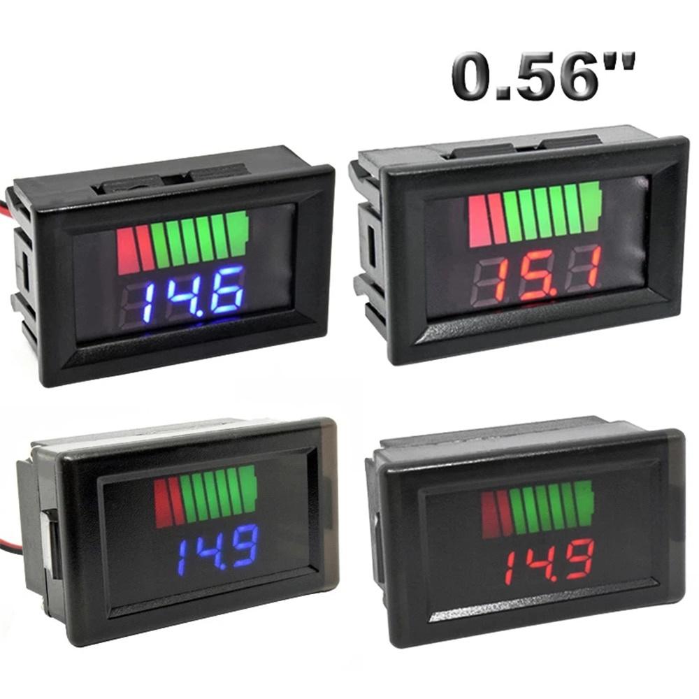 Autobatterie-Ladezustandsanzeige, 12 V, 24 V, 36 V, 48 V, 60 V, 72 V, Lithium-Batterie-Kapazitätsmesser, Testanzeige, LED-Tester, Voltmeter 6V-60V rot
