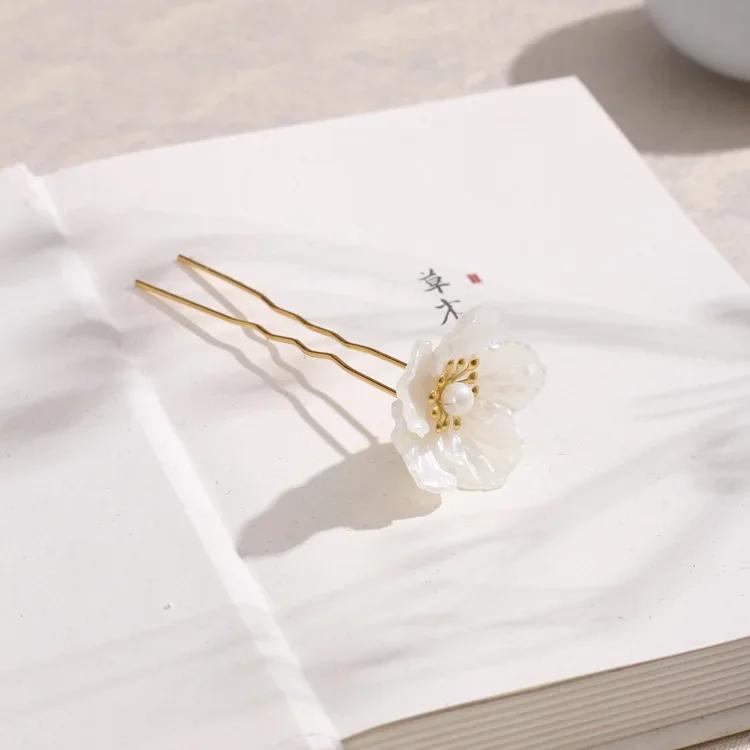 Sommer Mode Haarspangen Blume Klassische Haarnadel U-Form Mädchen Haarschmuck Kopfschmuck Mode Kopfdekoration Kreatives Geschenk C