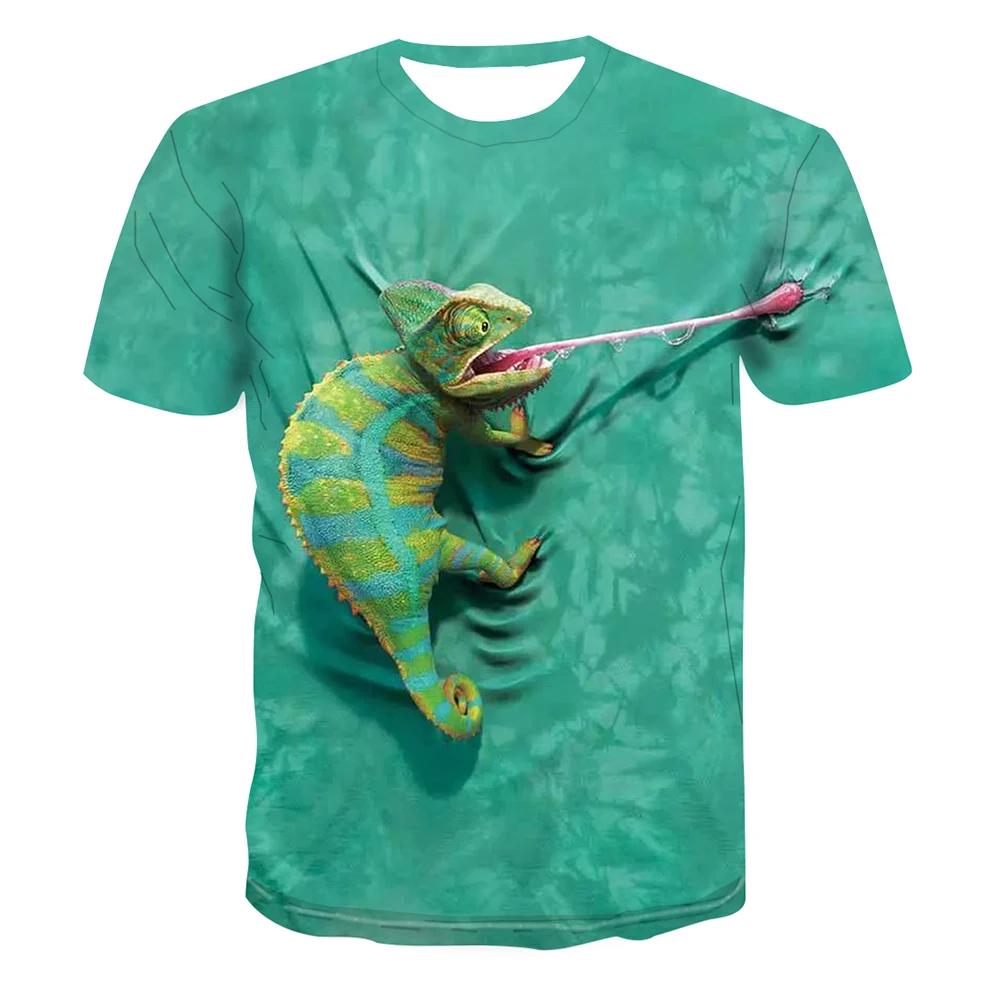 Lustige Chamäleon T-Shirts Tiere Eidechse Kinder T-Shirt Junge Oberteile Mädchen Kleidung 7 bis 8 Jahre T-Shirt Oberteile T-Shirts Babykleidung 160 blue