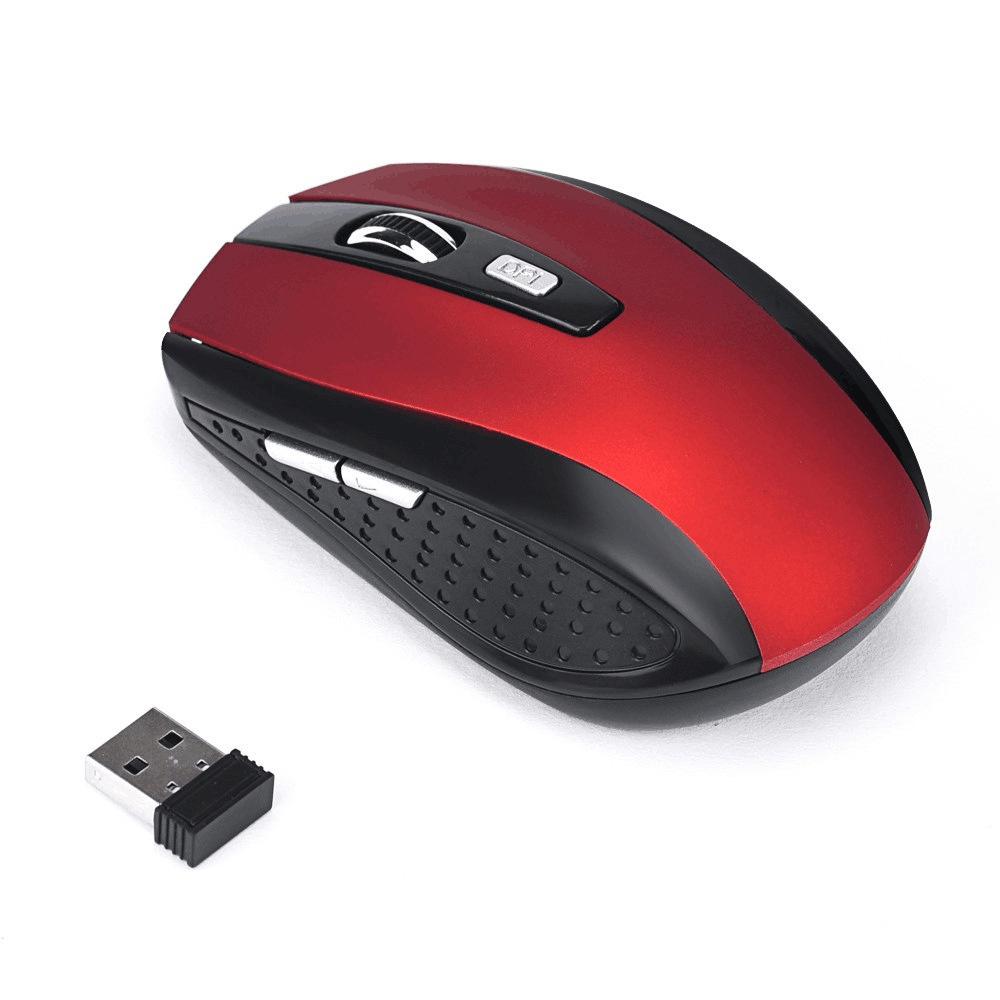 1PC Maus Gaming 2,4 GHz Drahtlose Maus USB Empfänger für PC Laptop Desktop-Computer Maus Mäuse für Laptop Computer LM rot