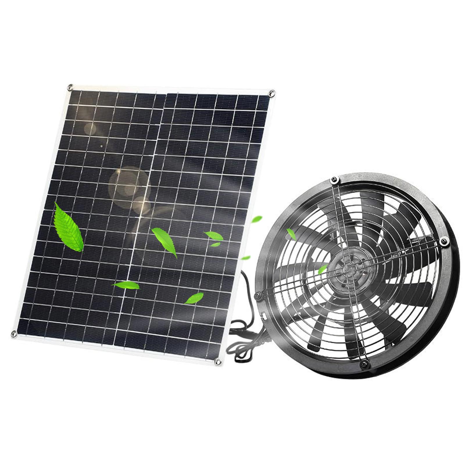 Solarbetriebener Ventilator für Camping im Freien, 20 W Solarpanel-Ventilator-Kit, 3000 U/min – IP65, wasserdicht, vielseitig schwarz