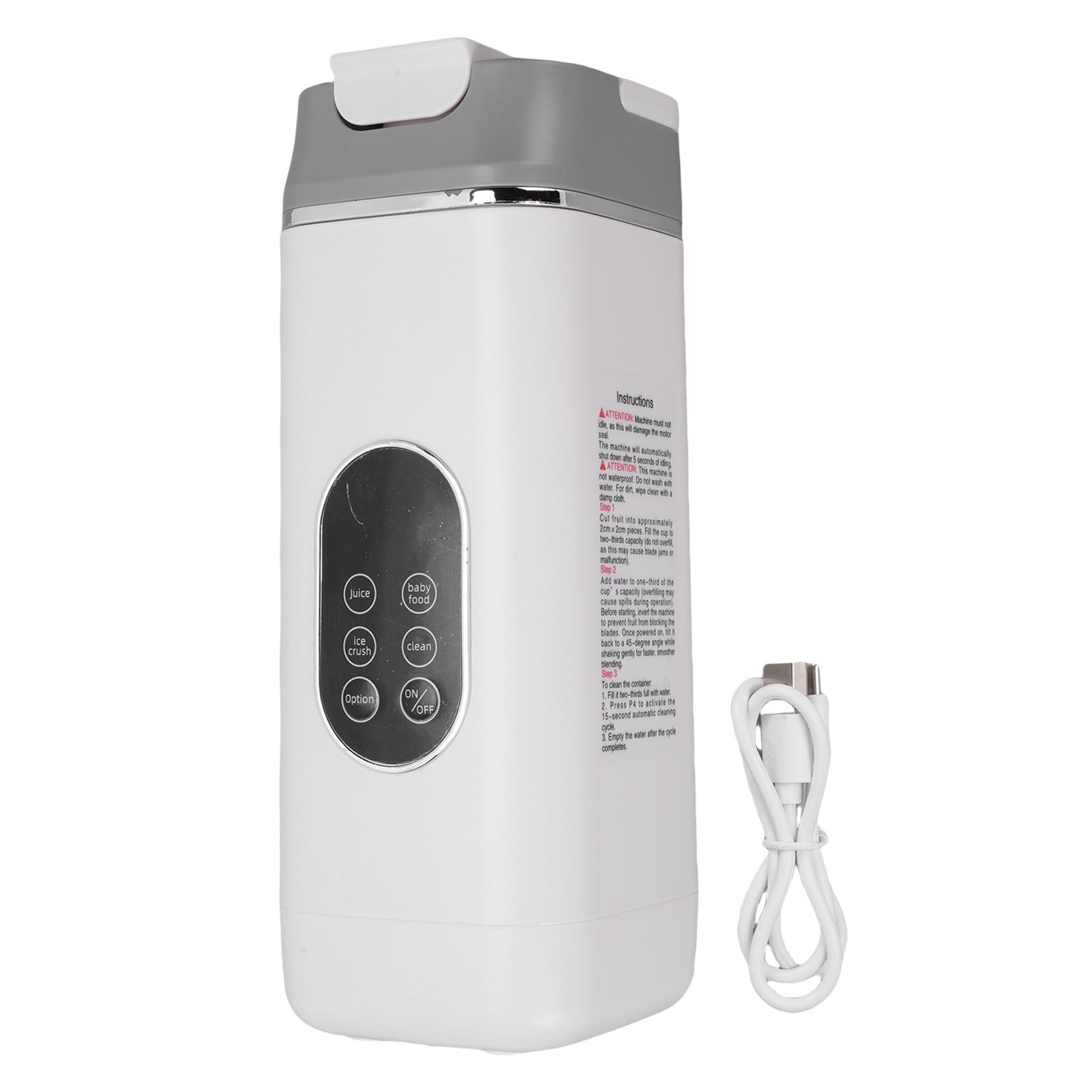 Tragbarer Mixer 12 Klingen USB-Aufladung Digitalanzeige Smoothie Maker Reise-Mixer Schwarz L(for 6.5-9kg) weiß
