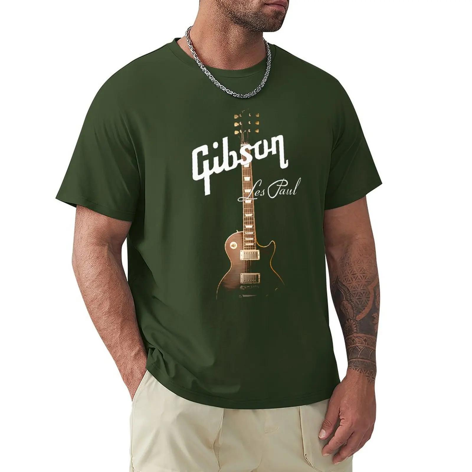 Coole Gibson Gitarre T-Shirts Graphic Tee Herren Gibson T-shirts Rock Grunge Musik Liebhaber T-shirts Hipster Tops Hip Hop Casual Tops S himmelblaue