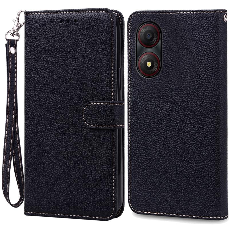 Für ZTE Blade A34 Hülle Brieftasche Leder Flip Back Cover Für ZTE Blade A34 Hülle Weiche Silikon Funda Für ZTE Blade A34 Handyhüllen For ZTE Blade A34