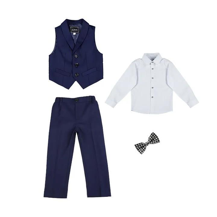 Kinder Kleid Junge Anzug Weste Anzug Junge Host Leistung Klavier Leistung Anzug 120 navy blau