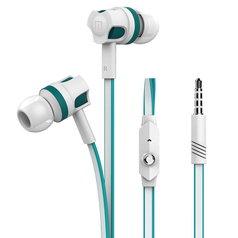 VAORLO 3,5-mm-Kopfhörer mit Geräuschisolierung, In-Ear-Headset mit Mikrofon, 3,5-mm-Universal-Kopfhörer, Sport weiß