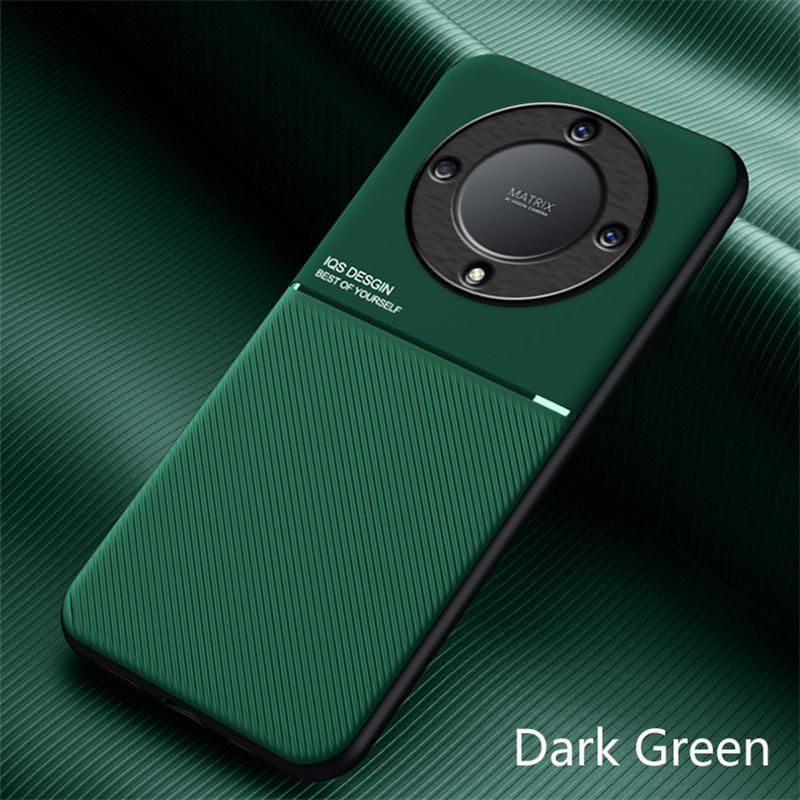 Für Honor Magic 5 Lite 5G Hülle Luxus Ledertextur Magnetische Rückseite für Honor Magic5 Lite 5G Magic5Lite 2023 Handyhüllen For Magic 5 Lite 5G grün