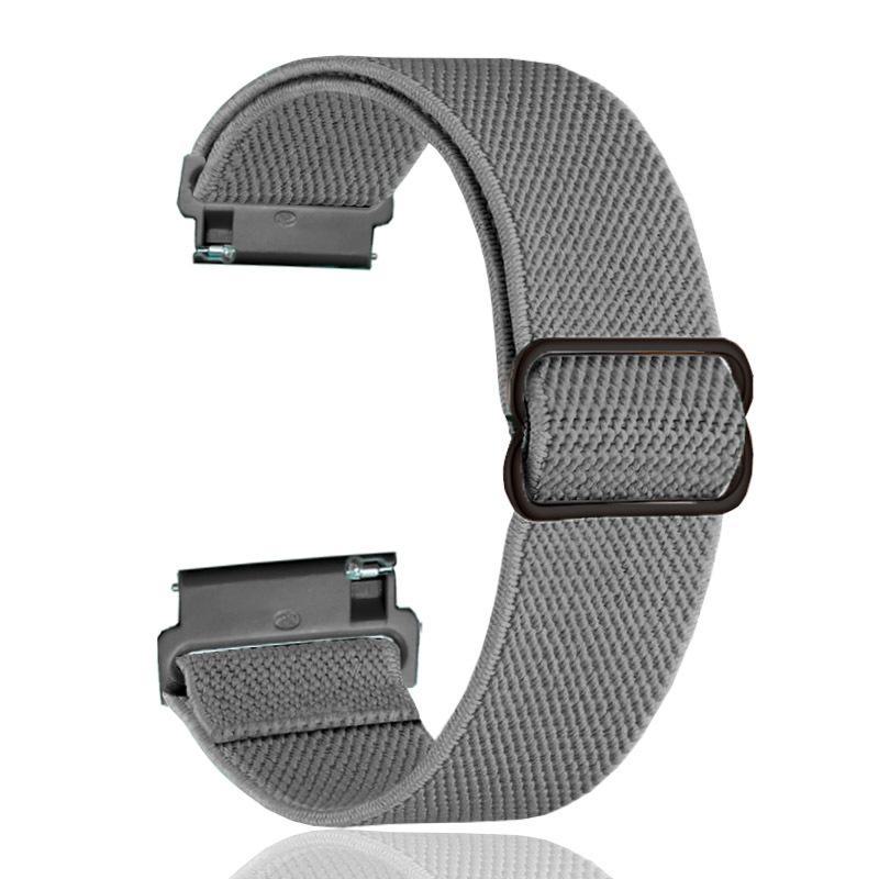 Verstellbares Uhrenarmband aus gewebtem Nylon – Kompatibel mit 18/20/22 mm Huami & Versa 2 Versa2/Lite/Versa SE dunkelgraue