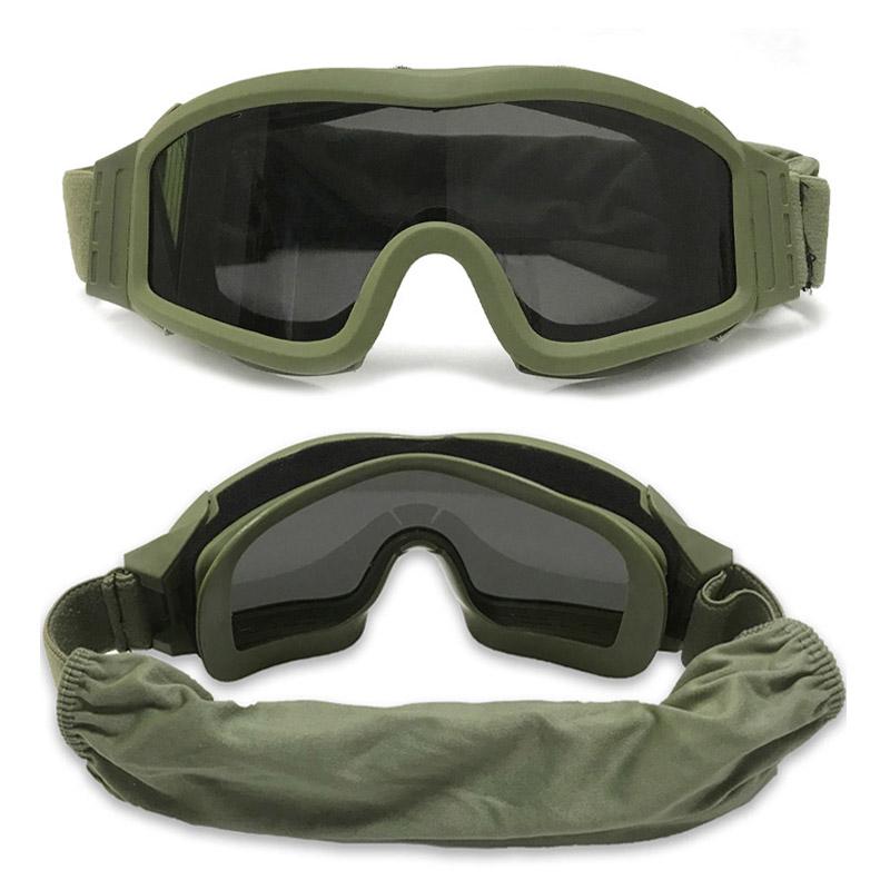 1 Stück Taktische Schutzbrille Militärische Schießbrille 3-Linsen Armee Airsoft Paintball Motorrad Winddichte Wargame-Brille