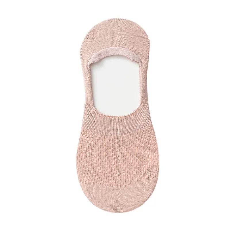 Sommer Ultra-dünne Atmungsaktive Socken Hausschuhe Einfarbig Low Cut Boot Socken Silikon Anti-slip Unsichtbare No Show Socken one size rosa