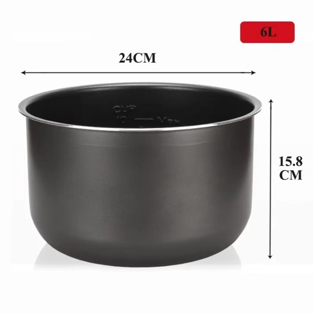 Schwarzer Antihaft-Reiskocher Gallone 4L/5L/6L Kristall-Innenraum Elektrischer Schnellkochtopf Einsatz Kocher Teile 6L