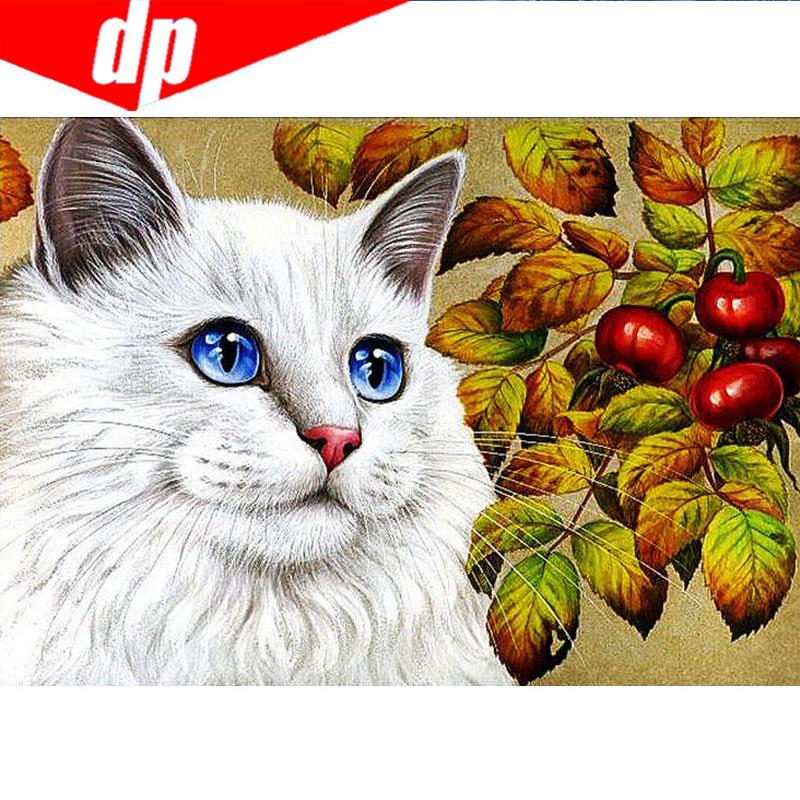 Runde Strass Diamantstickerei Katze 5d DIY Diamantmalerei Handarbeit Kreuzstich 20X30